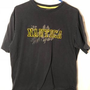 Nautica Flower spell out T-shirt Mens Size Large